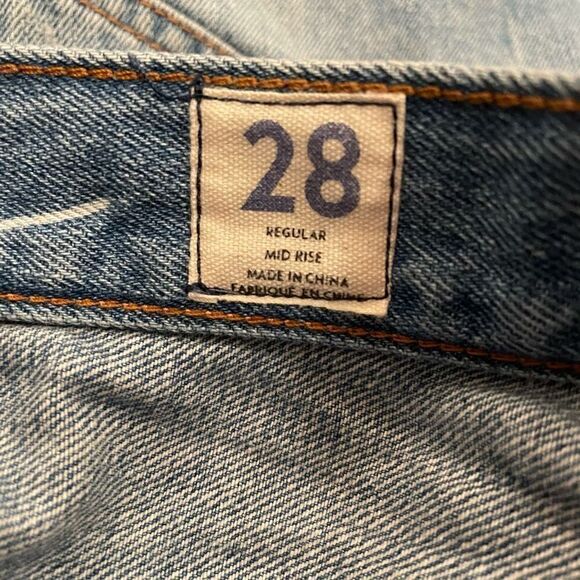 Free People Distressed Denim Short Button Fly High Rise Size 28 Country Cowgirl - Picture 6 of 6